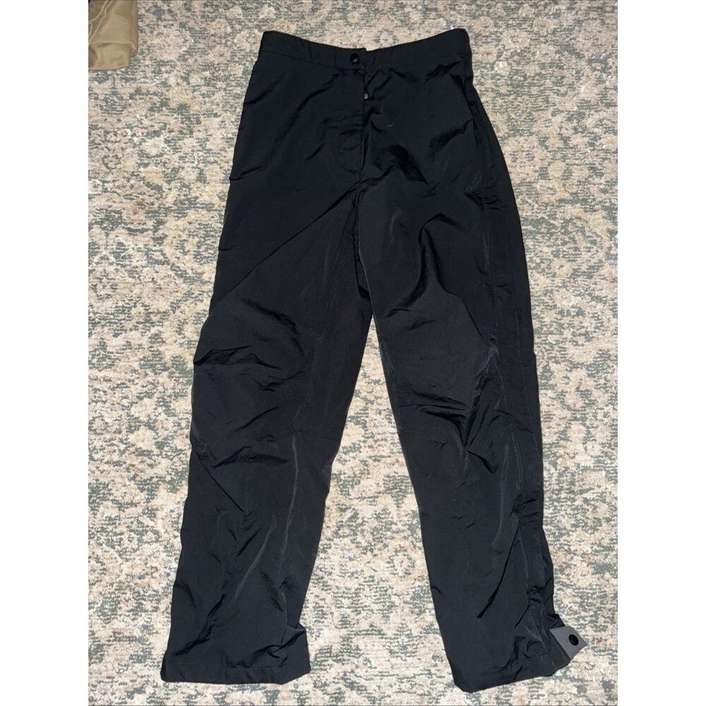 LL Bean Women’s M Medium Regular Full Zip Side Pants Black Outdoor Snaps Pockets